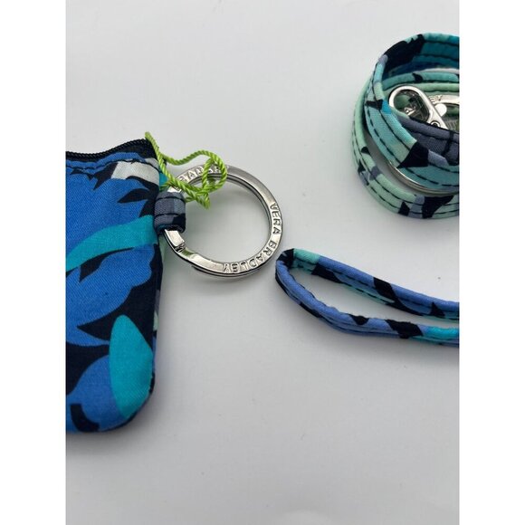 Vera Bradley Womens Camofloral Lanyard & Zip ID Case Key Ring Set 3297 - Picture 6 of 6